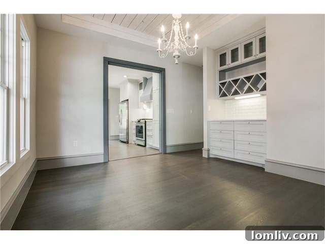 Chic Dining Area Adjoining Living Space