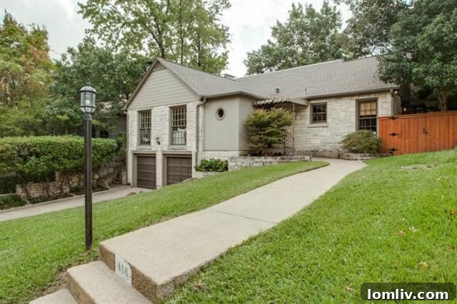 Exterior view of the restored East Kessler Park Tudor at 416 Allison Dr.