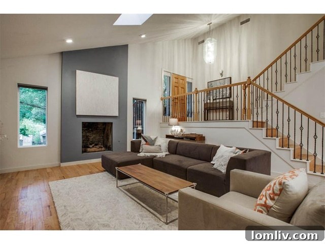 7719 Lemmonwood Living Area - High Ceilings and Hardwood Floors