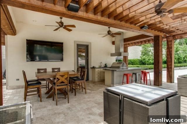 Luxurious Outdoor Kitchen and Entertainment Area