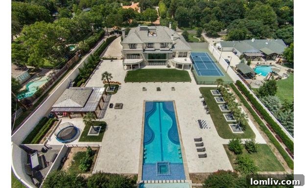 Aerial View of 6626 Talmadge Lane Estate Dallas