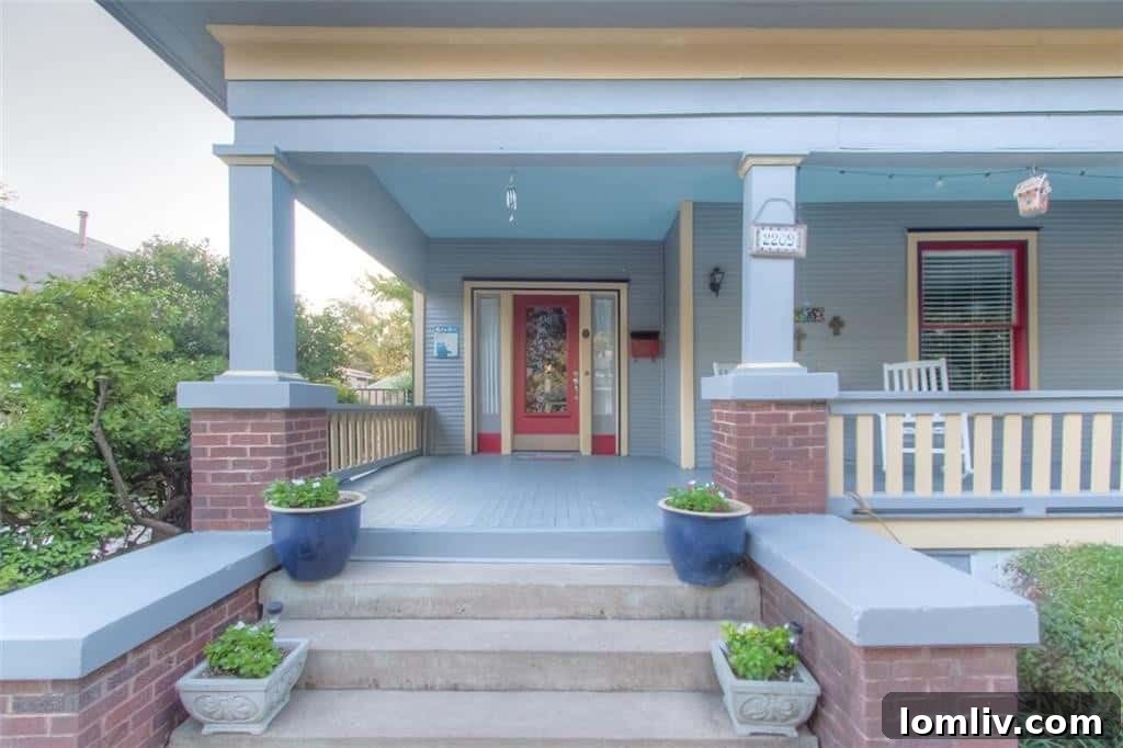 Close-up view of the inviting front porch at 2209 Hurley Avenue