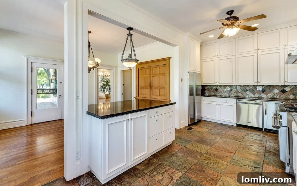 Mystical Allure of Mistletoe Heights Historic Villa 11 Spacious and Functional Kitchen Design in Updated Historic Residence