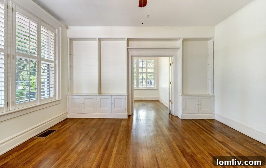 Mystical Allure of Mistletoe Heights Historic Villa 16 Dedicated Home Office Space with Natural Light and Classic Woodwork