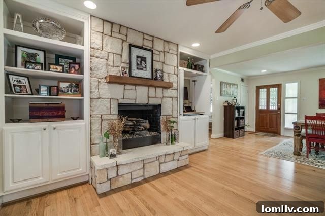 Lake Gardens Cottage Radiates Charm 10 10115 Gateway Ln East Dallas Fireplace and Built-ins