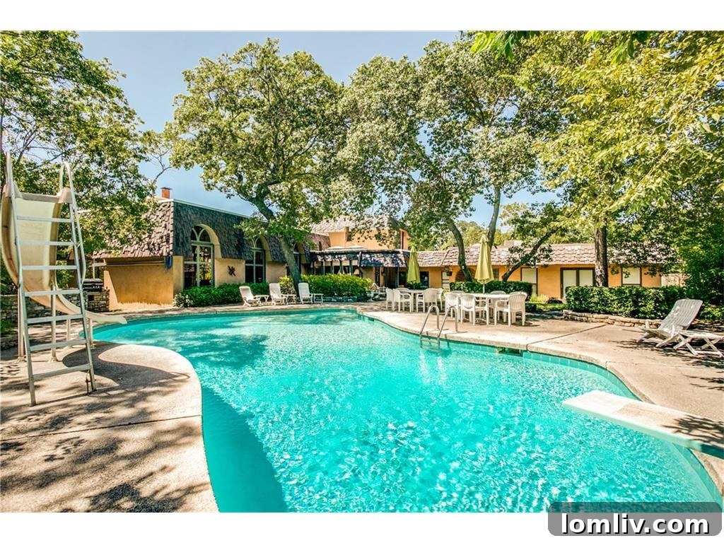 Iconic poolside view of the celebrity-frequented 8740 Canyon Drive estate
