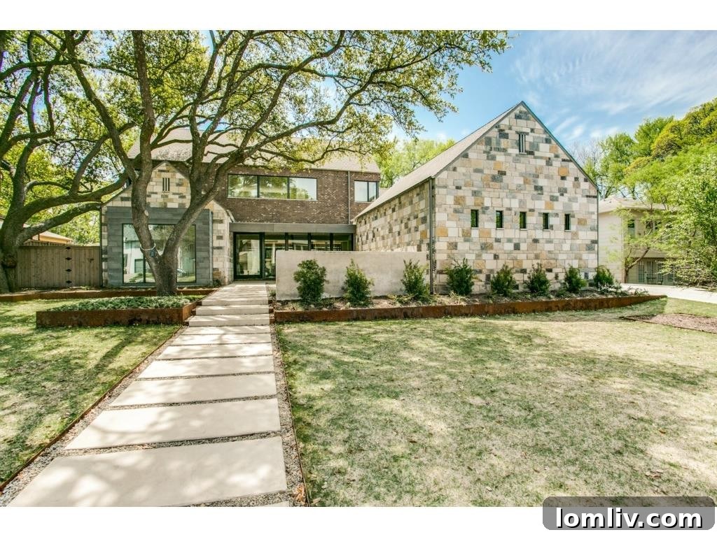 Rear exterior of the architecturally detailed farmhouse