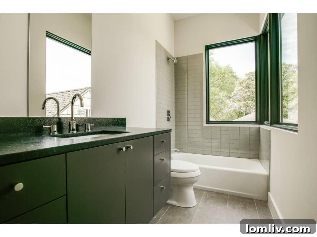 Contemporary bathroom with double vanity