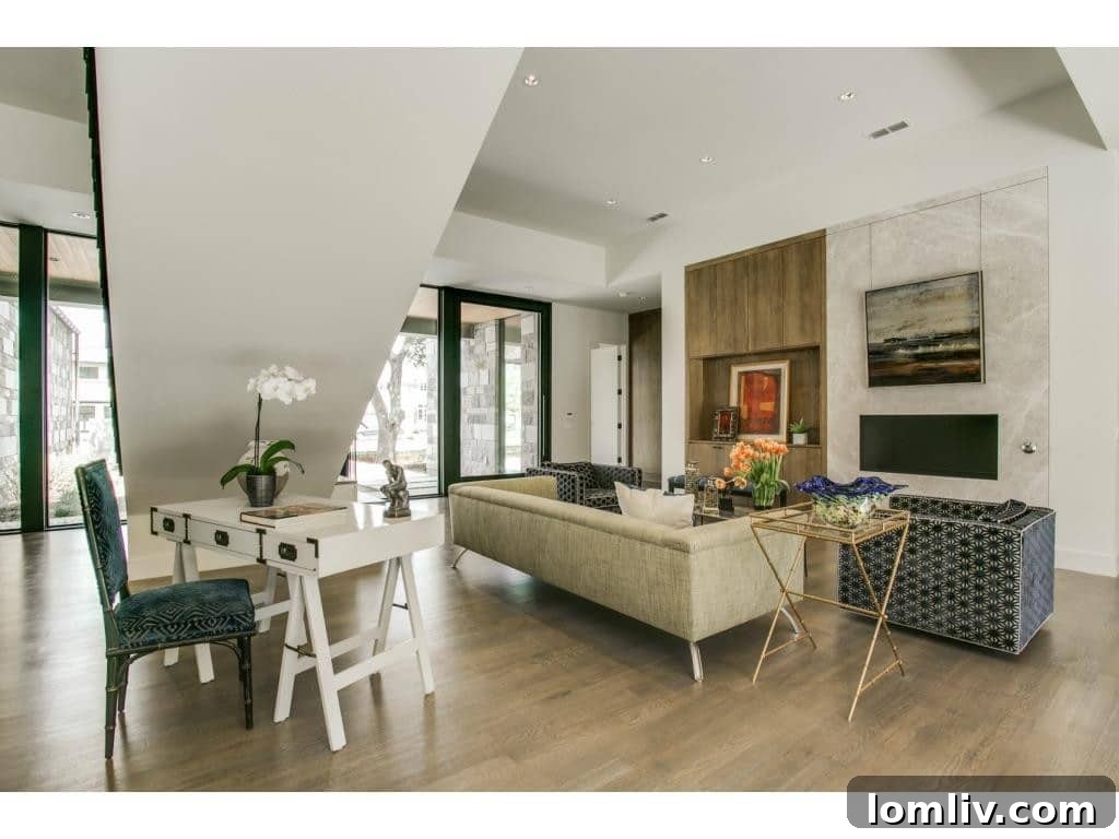 Cozy den or family room with contemporary decor