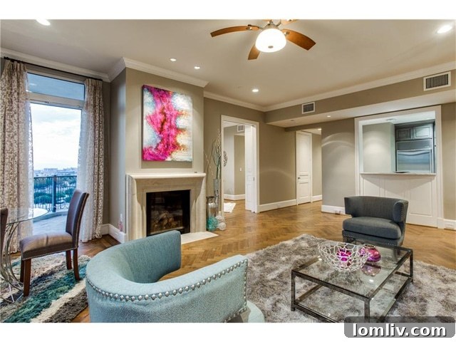 Vendome-12-E-Living-3 - Elegant Interior Design in Dallas Condo