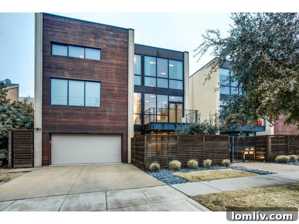 Stunning modern townhome exterior at 4321 Travis Walk, Uptown Dallas