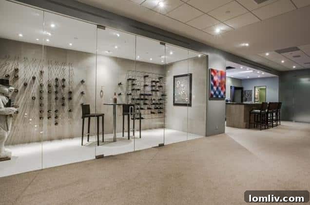 Luxury Wine Cellar with Glass Elevator
