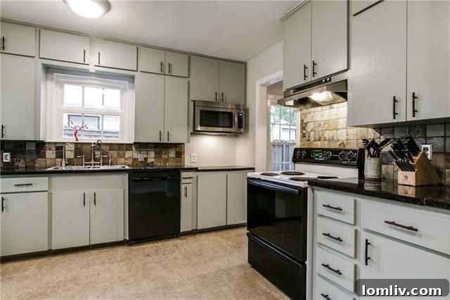 Living room with fireplace and built-in bookshelves
