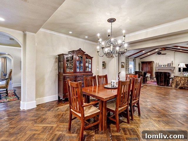 Cozy sitting room with hidden entertainment wiring, connected to a bar area