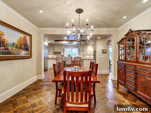 Stylish small bar area connecting the living spaces to the formal dining room