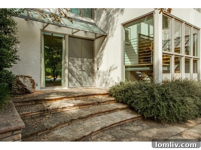 Bluffview Contemporary: An Illuminated Realm of Expansive Design 3 Elegant Entryway of 4175 Wildwood Dallas