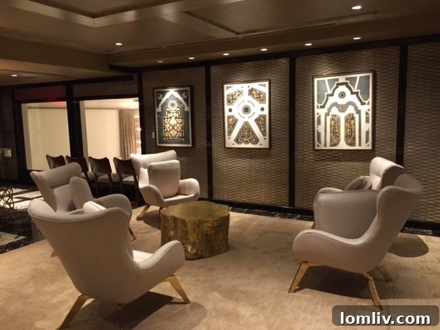 Sophisticated owner's lounge at The Stoneleigh Residences, offering comfort and style for residents.