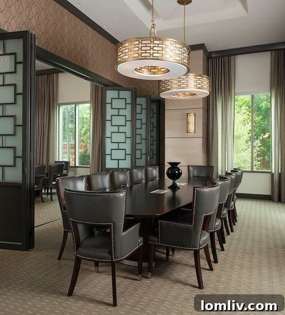 One of three versatile conference rooms at The Stoneleigh Residences, designed for meetings and presentations. Photo by Dan Piassick.