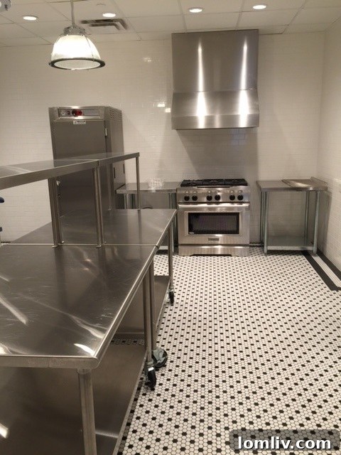 Fully equipped catering kitchen at The Stoneleigh Residences, designed for professional event service.