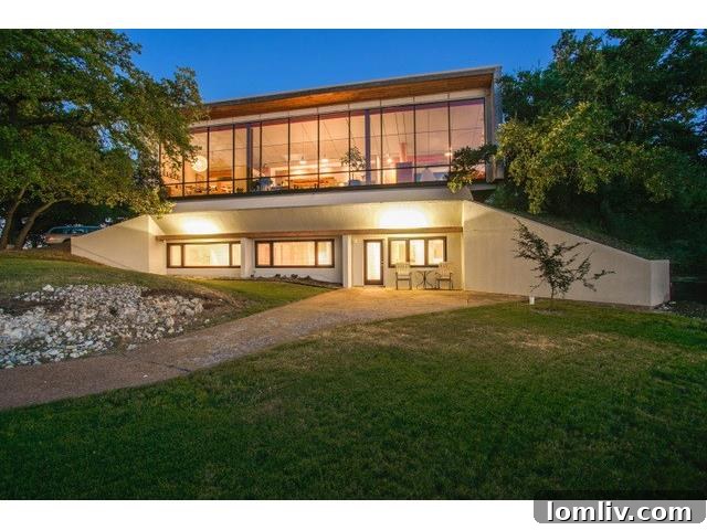 Earth-sheltered home with modern residence on top at 456 Remuda Drive