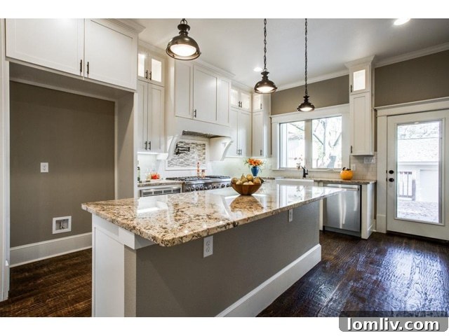 Kings Highway New Build: Modern Decor, Exceptional Finishes 10 View of the kitchen showcasing custom cabinets and ample counter space