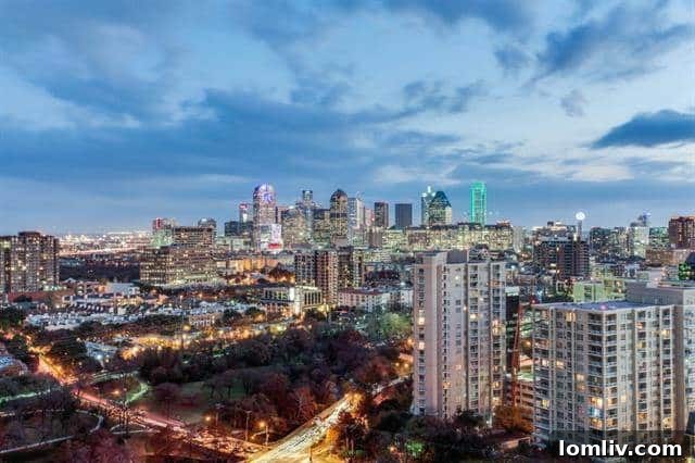 Dallas Cityscape and Turtle Creek Views from The Mayfair Penthouse