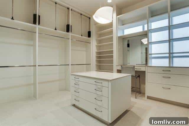 Spacious Master Closet in Dallas Luxury Penthouse
