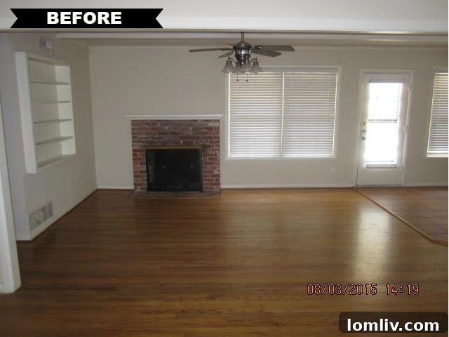 Dated Living Room Before Remodel - 3544 Ainsworth Dr Dallas