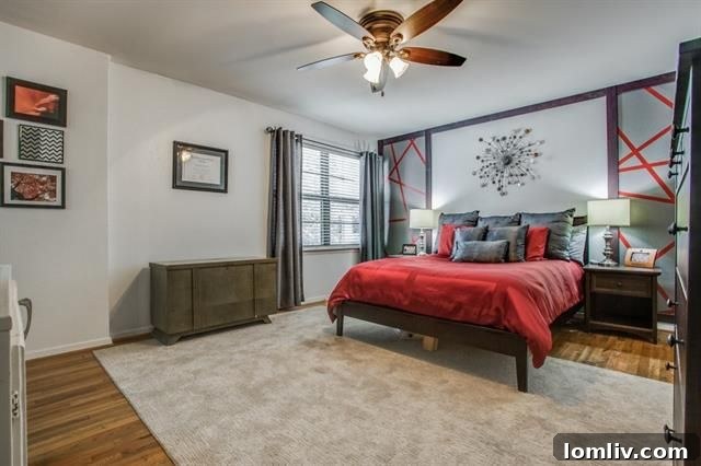 Spacious master bedroom with abundant natural light, offering a peaceful retreat within the condo.