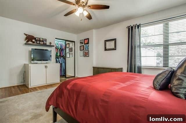 One of the generous walk-in closets in the master bedroom, providing extensive storage solutions.