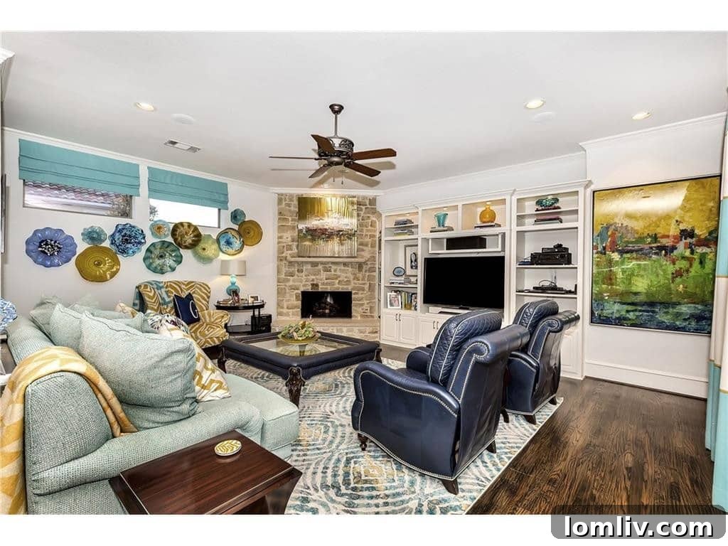 Comfortable family room at 5504 Burkett, designed for relaxation and gathering.