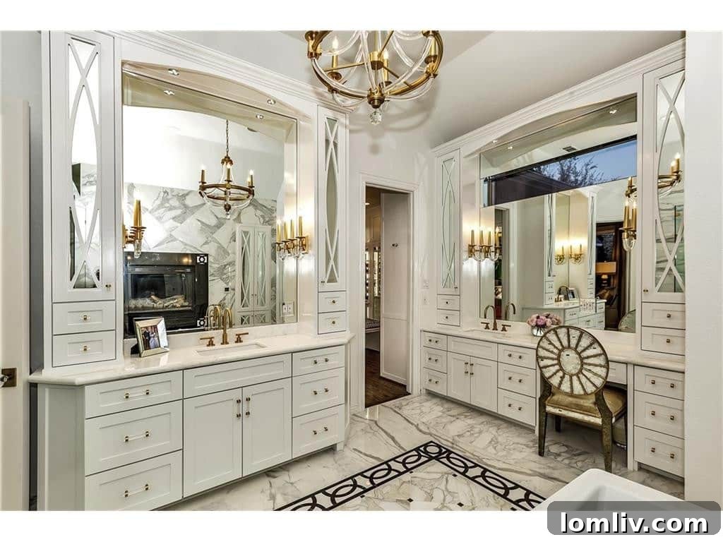 Dual vanities in the master bath, showcasing high-end design.