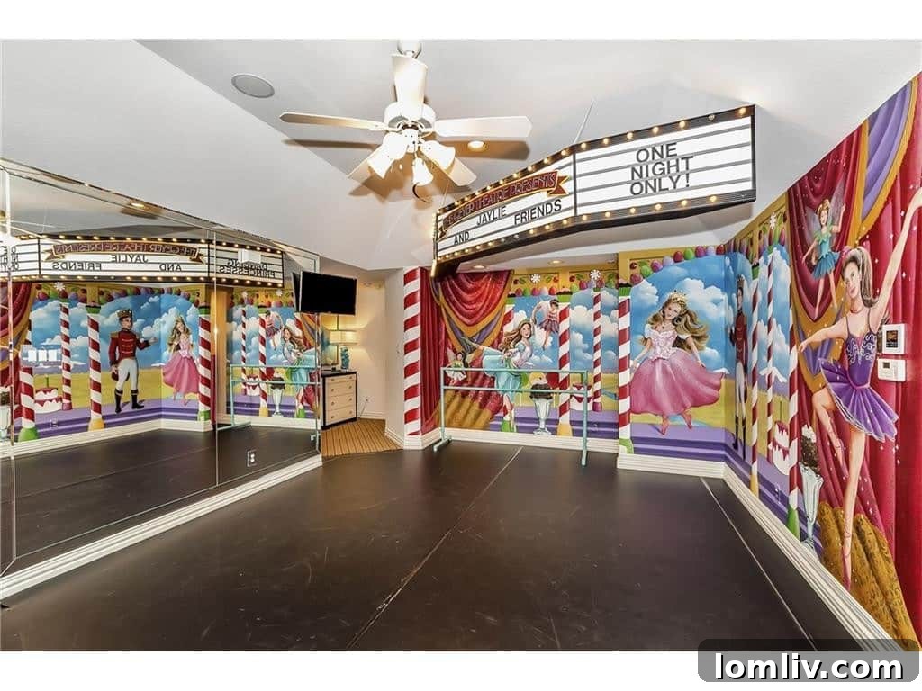 Spacious game room at 5504 Burkett, perfect for family fun and entertainment.