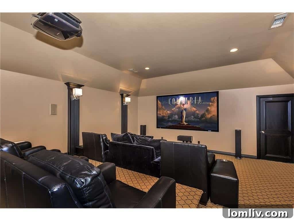State-of-the-art media room, ideal for movie nights.