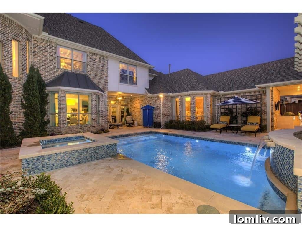 Sparkling swimming pool, a highlight of the backyard retreat.