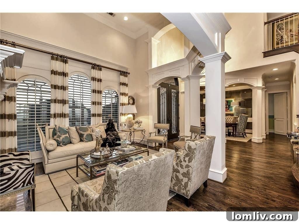 Shay Geyer: Vote for IBB Design's Rising Star in Traditional Home Competition 7 Luxurious formal living area in Shay Geyer's Frisco residence, featuring comfortable yet stylish furnishings.