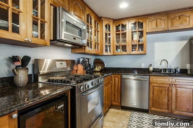 Updated master bathroom with corner tub and walk-in shower