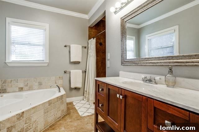 Newly renovated second bathroom with walk-in shower