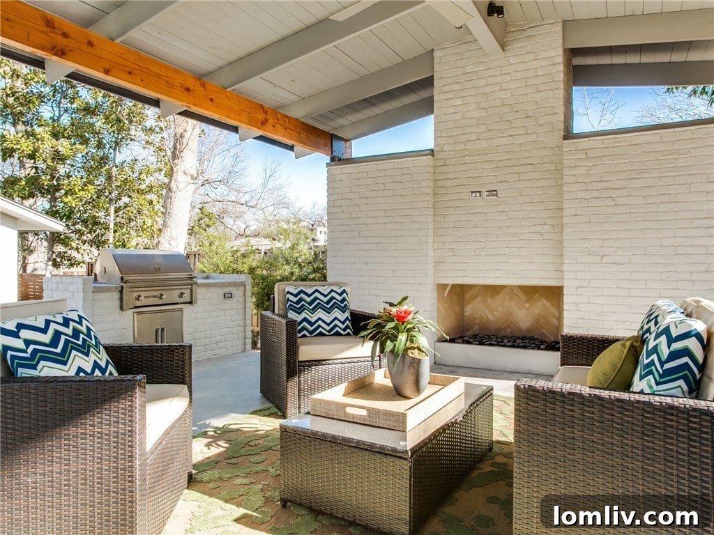 Outdoor Fireplace and Seating Area