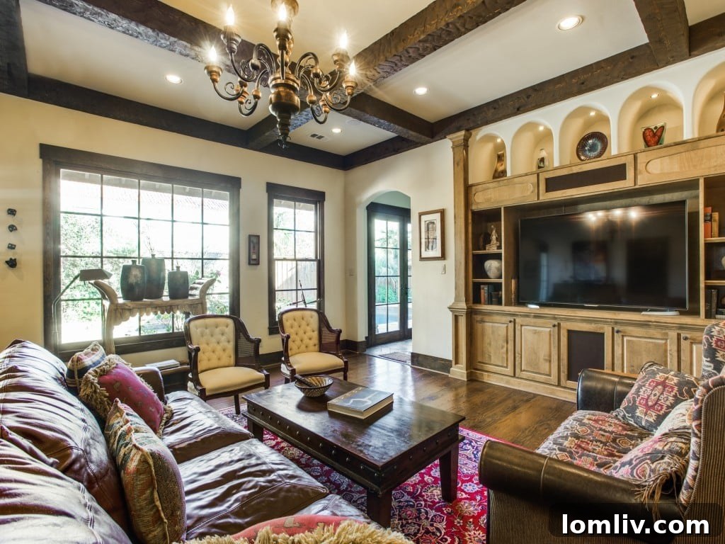 Gourmet kitchen at 6832 Avalon Ave, Dallas, TX, featuring custom cabinetry, high-end appliances, and an artistic mosaic backsplash by Sonia King over the cooktop.