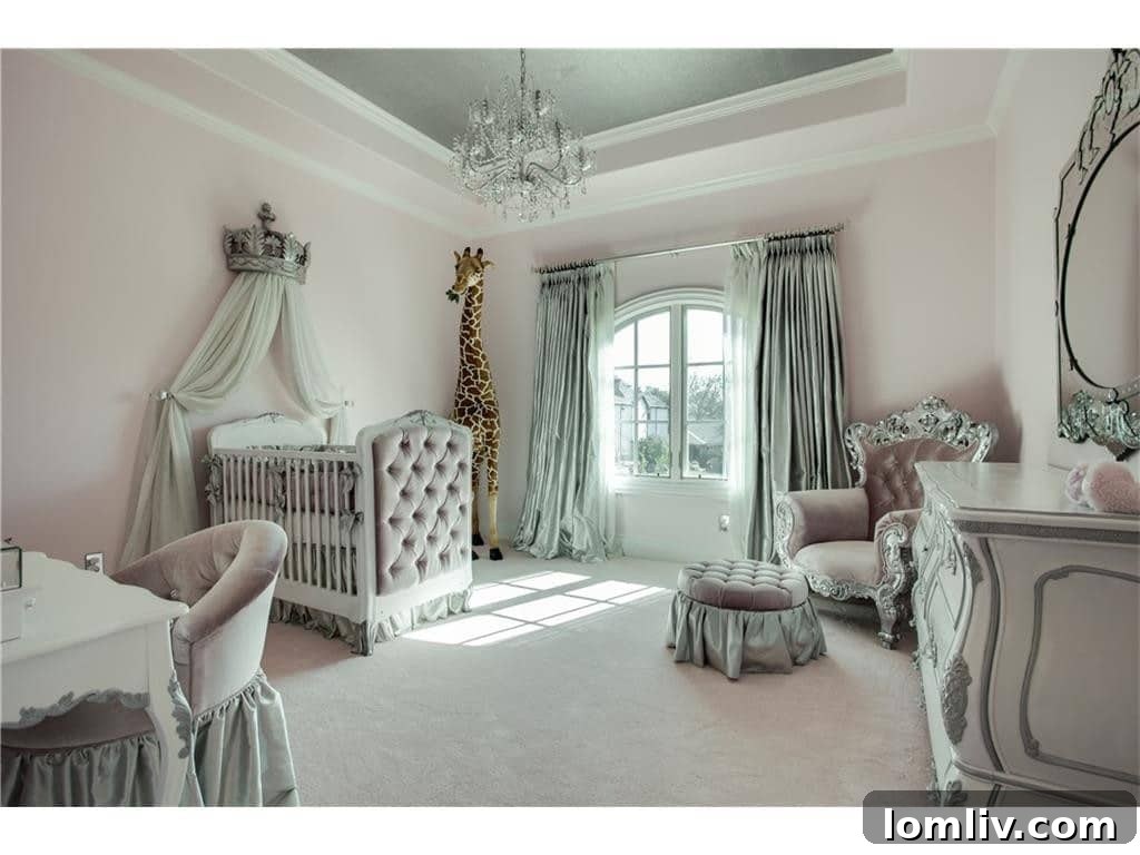 Royal-themed nursery room in a Dallas luxury home, perfect for children