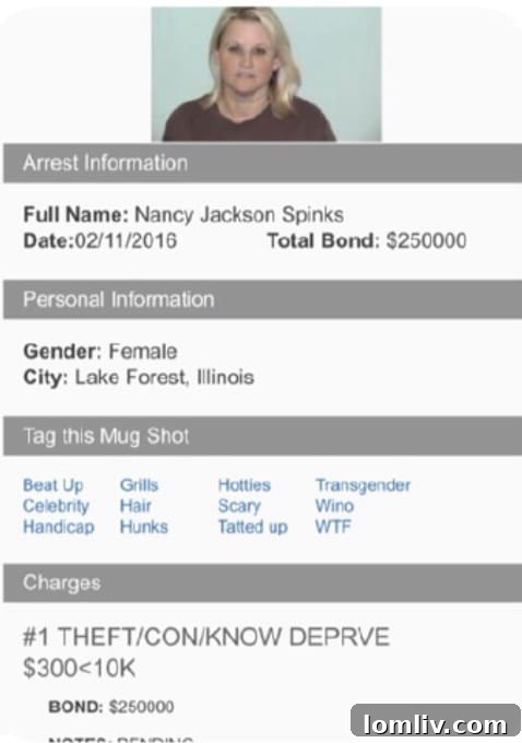 Nancy Jackson Carroll (Spinks) Arrest Photo