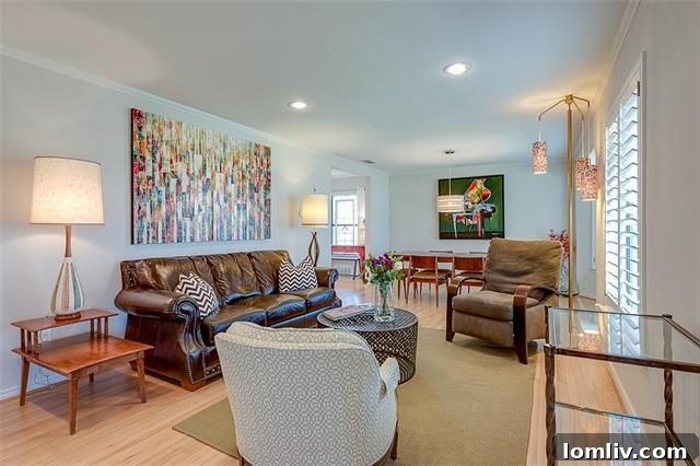 Midcentury Modern living room fireplace