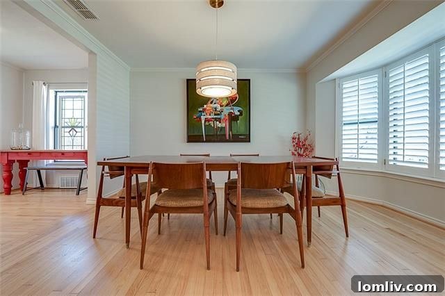 Open concept living dining Midcentury home