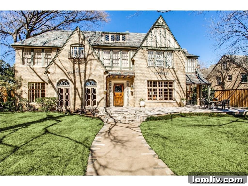 Stately Tudor Home Exterior in Lakewood Dallas