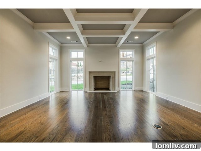 Spacious Living Room with Hardwood Floors