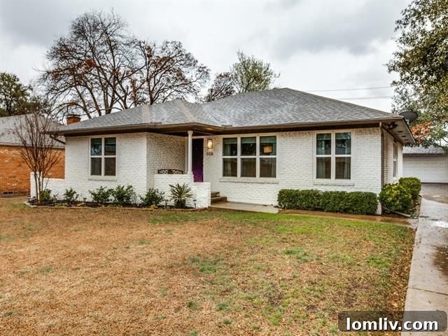 Front exterior of 6108 Town Hill Ln with painted brick and landscaping