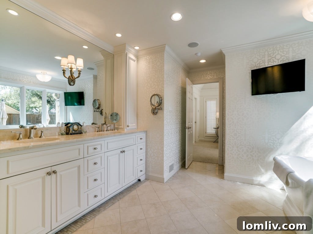 Spacious Master Bath Vanity Area with Double Sinks