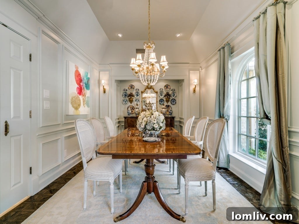 Elegant Formal Dining Room with Visual Comfort Chandelier
