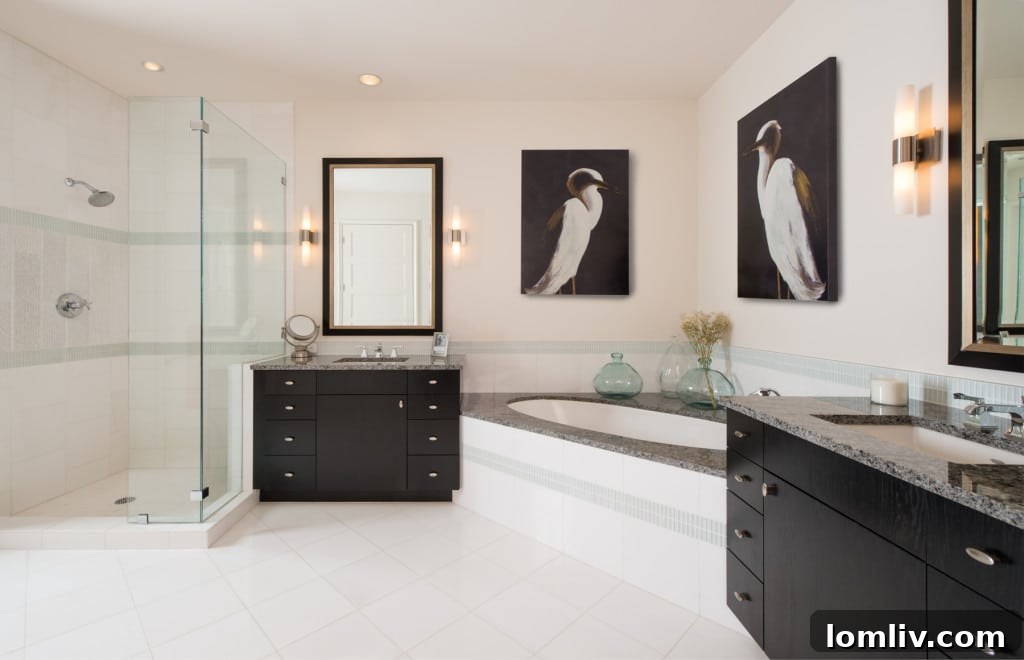 Elegant dual vanities in a modern luxury bathroom